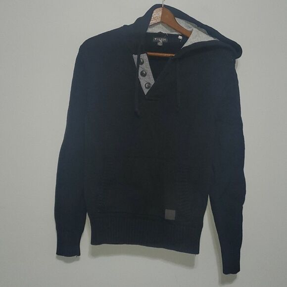Guess sweater mens size small hooded knit sweatshirt style one large poc… - Picture 1 of 16